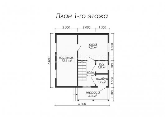 Проект ДБ008 - планировка 1 этажа