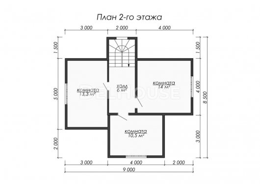 Проект ДБ009 - планировка 2 этажа
