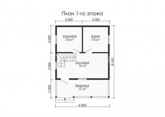 Проект ДБ010 - планировка 1 этажа