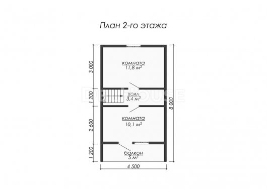 Проект ДБ010 - планировка 2 этажа