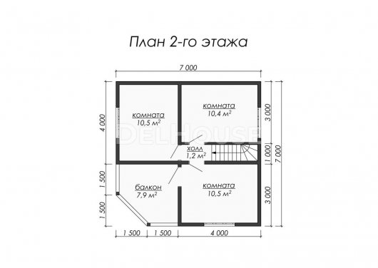 Проект ДБ011 - планировка 2 этажа