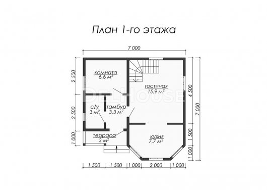 Проект ДБ012 - планировка 1 этажа