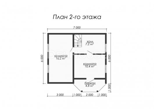 Проект ДБ012 - планировка 2 этажа
