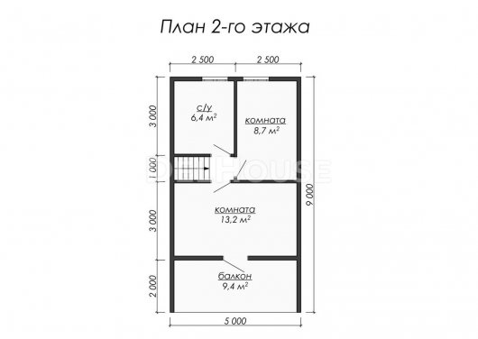 Проект ДБ014 - планировка 2 этажа