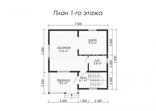 Проект ДБ015 - планировка 1 этажа