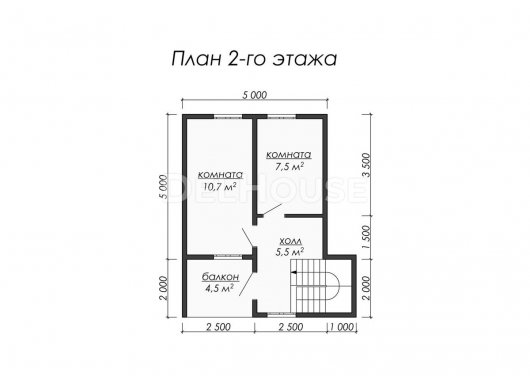 Проект ДБ015 - планировка 2 этажа