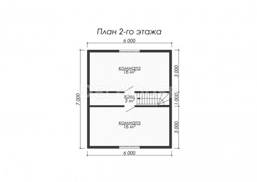 Проект ДБ016 - планировка 2 этажа