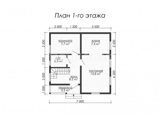 Проект ДБ017 - планировка 1 этажа