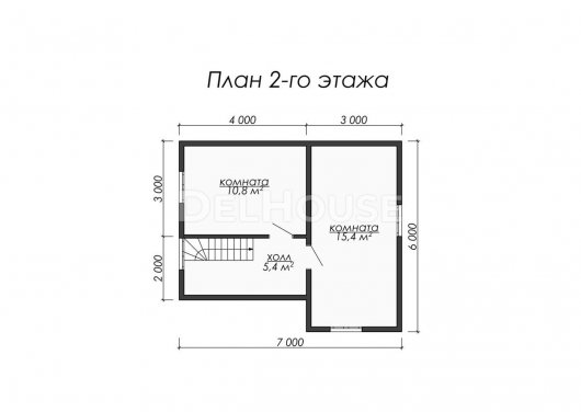 Проект ДБ017 - планировка 2 этажа