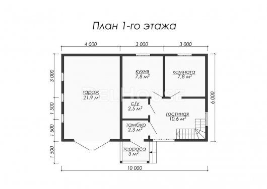 Проект ДБ018 - планировка 1 этажа