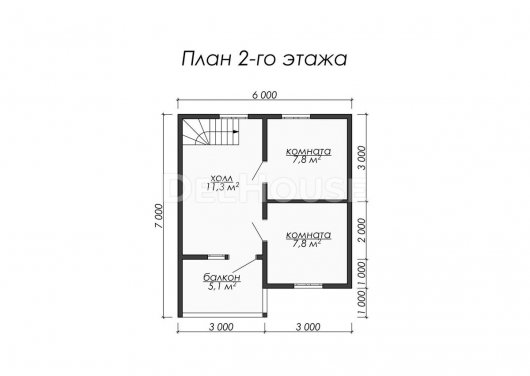Проект ДБ019 - планировка 2 этажа