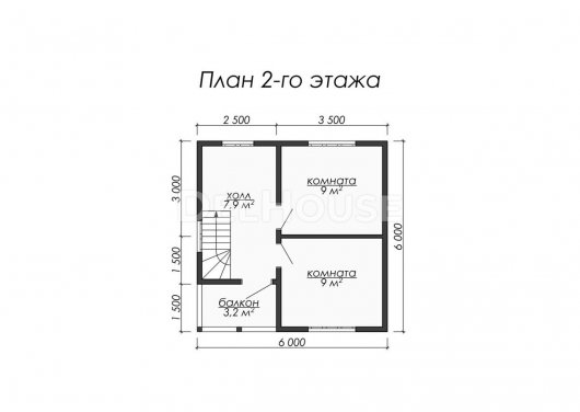 Проект ДБ020 - планировка 2 этажа