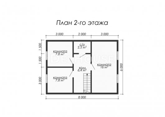 Проект ДБ021 - планировка 2 этажа