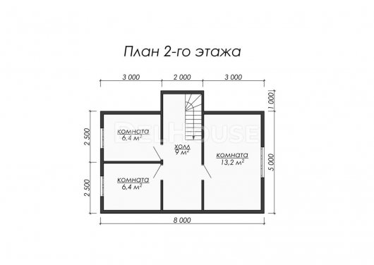 Проект ДБ022 - планировка 2 этажа