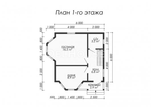 Проект ДБ030 - планировка 1 этажа