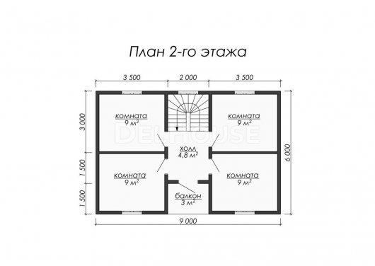 Проект ДБ032 - планировка 2 этажа