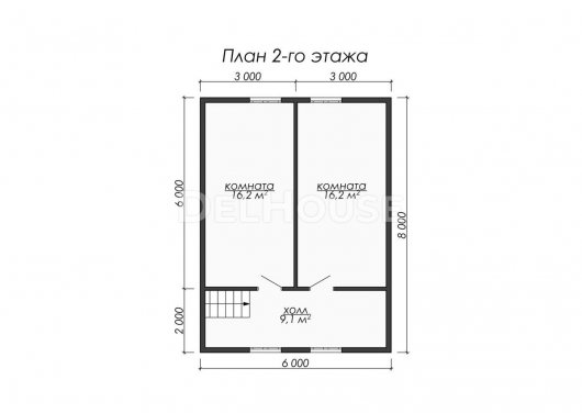 Проект ДБ033 - планировка 2 этажа