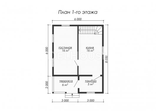 Проект ДБ035 - планировка 1 этажа