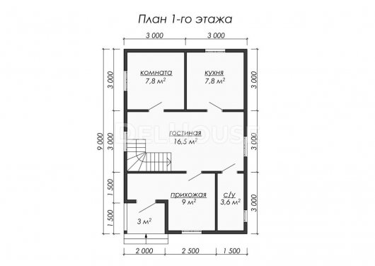 Проект ДБ037 - планировка 1 этажа