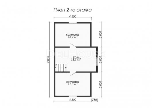 Проект ДБ037 - планировка 2 этажа