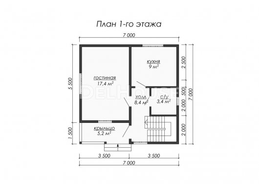 Проект ДБ039 - планировка 1 этажа