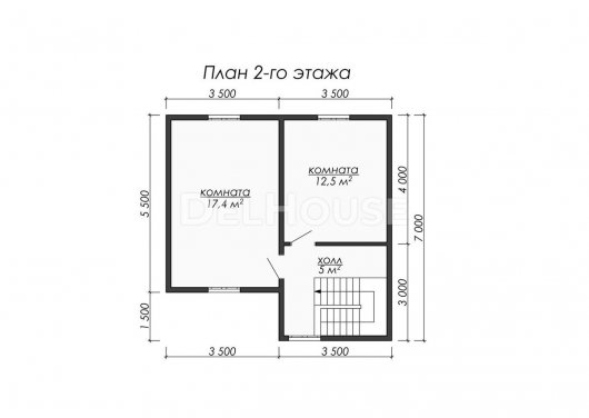 Проект ДБ039 - планировка 2 этажа