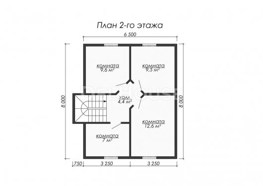Проект ДБ040 - планировка 2 этажа