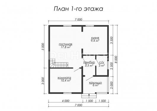Проект ДБ042 - планировка 1 этажа