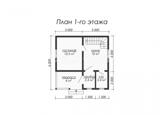 Проект ДБ043 - планировка 1 этажа