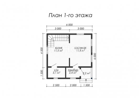 Проект ДБ047 - планировка 1 этажа