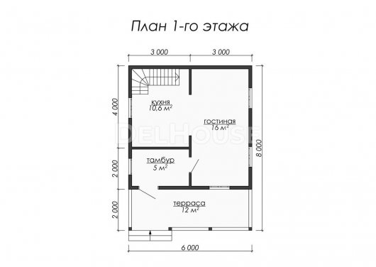 Проект ДБ049 - планировка 1 этажа