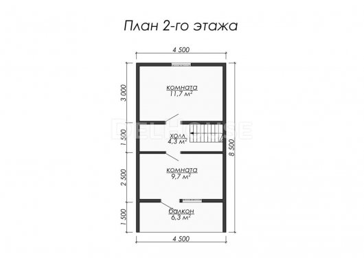 Проект ДБ053 - планировка 2 этажа
