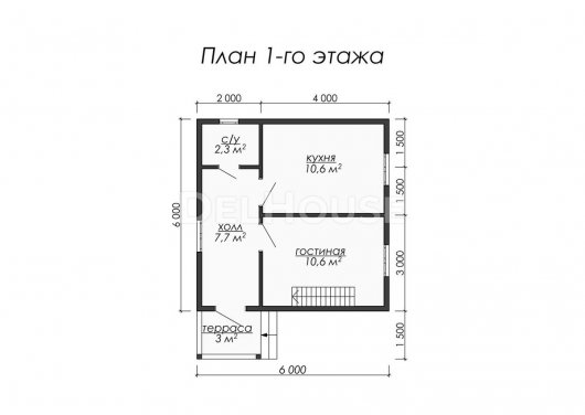 Проект ДБ056 - планировка 1 этажа
