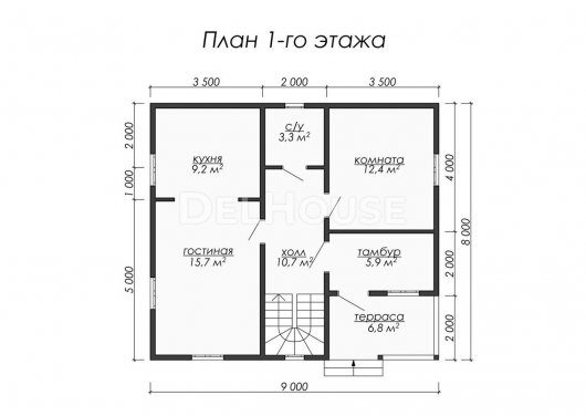 Проект ДБ057 - планировка 1 этажа