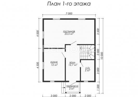 Проект ДБ058 - планировка 1 этажа