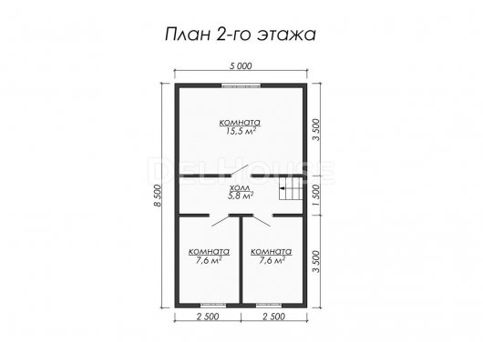 Проект ДБ058 - планировка 2 этажа