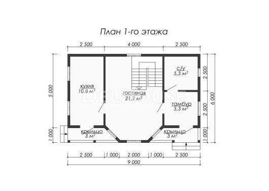 Проект ДБ061 - планировка 1 этажа
