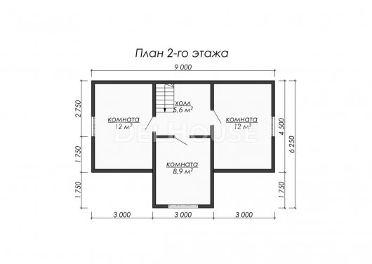 Проект ДБ062 - планировка 2 этажа