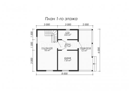 Проект ДБ069 - планировка 1 этажа