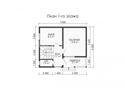 Проект ДБ073 - планировка 1 этажа