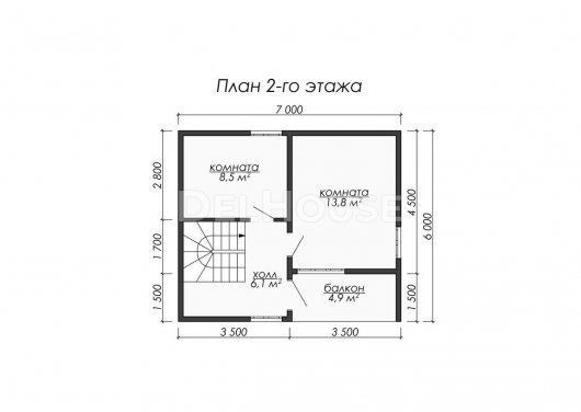 Проект ДБ073 - планировка 2 этажа