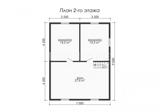 Проект ДБ074 - планировка 2 этажа