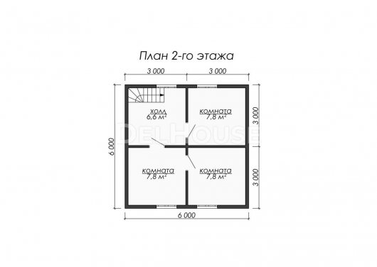 Проект ДБ075 - планировка 2 этажа