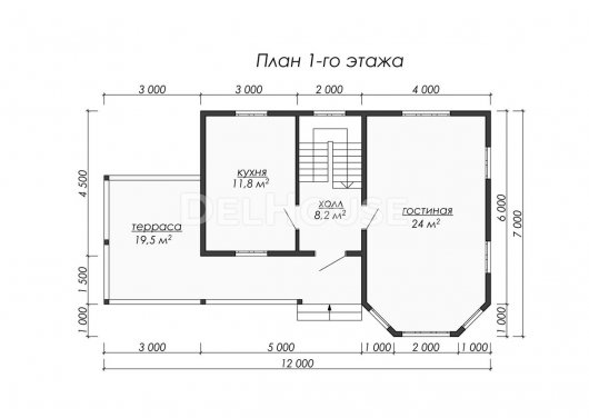 Проект ДБ079 - планировка 1 этажа