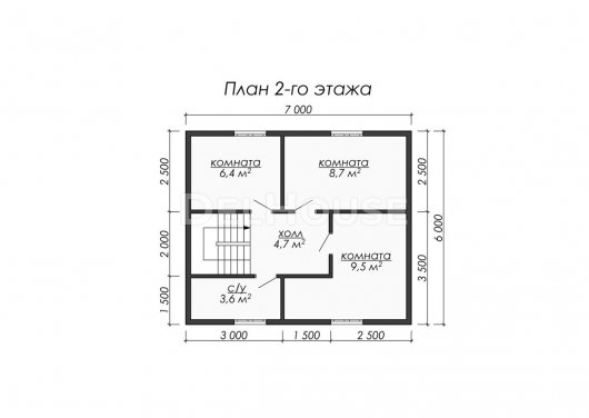 Проект ДБ080 - планировка 2 этажа