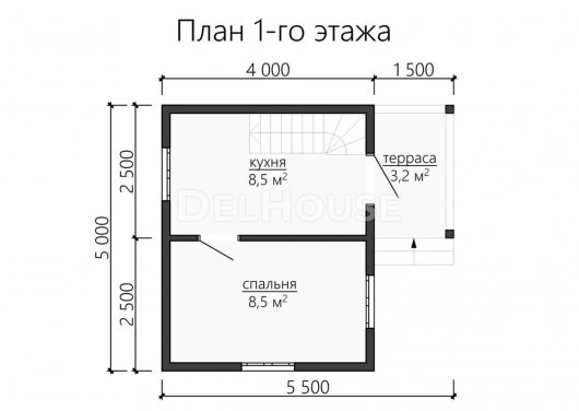 Проект ДБ084 - планировка 1 этажа