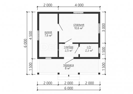 Проект ДБ089 - планировка 1 этажа