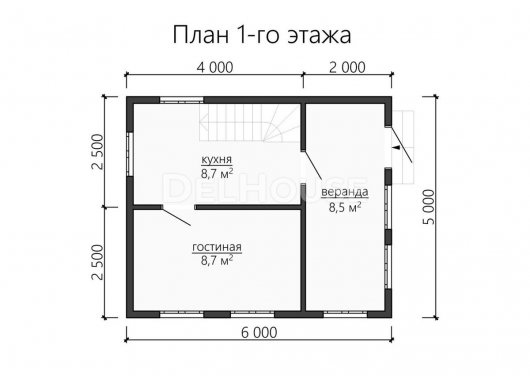 Проект ДБ095 - планировка 1 этажа