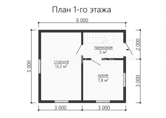 Проект ДБ100 - планировка 1 этажа