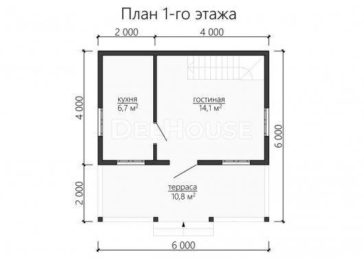Проект ДБ108 - планировка 1 этажа